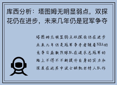 库西分析：塔图姆无明显弱点，双探花仍在进步，未来几年仍是冠军争夺者